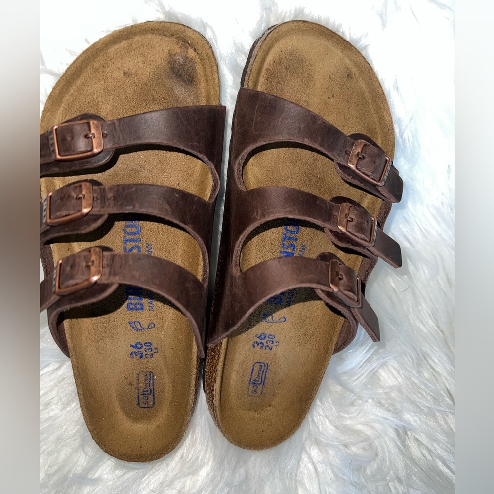 Birkenstock Dark Brown Triple Strap Sandals